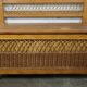 Coffre à jouets, banc en bois et rotin, années 60