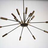 Rare Stilnovo 16-Arm Brass Sputnik Chandelier – 92 cm Diameter – Italy, 195
