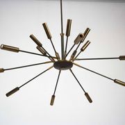 Rare Stilnovo 16-Arm Brass Sputnik Chandelier – 92 cm Diameter – Italy, 195