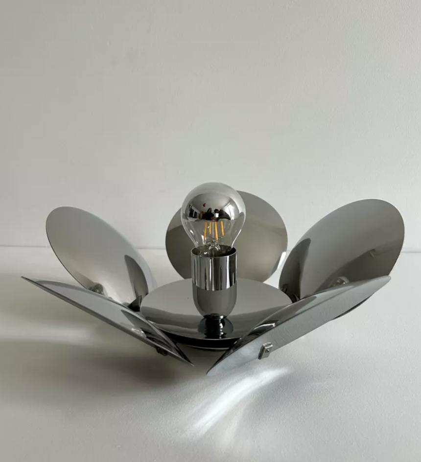 Vintage wall lamp in chromed metal France 1970