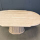 Vintage oval travertine dining table, 1970s