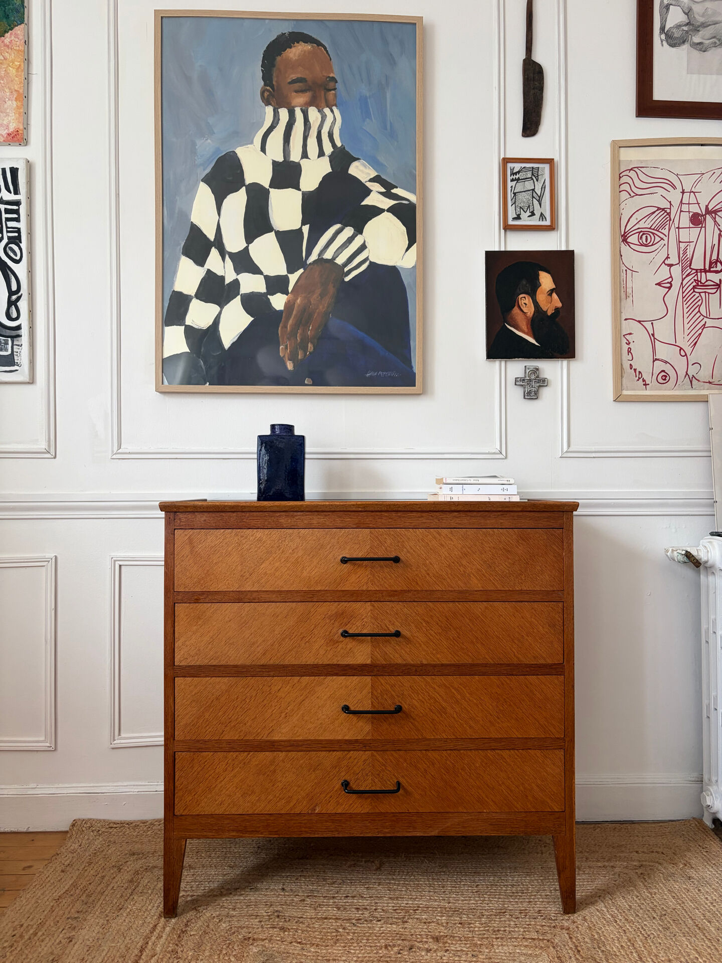 Commode en chêne années 50/60 vintage 
