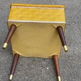 Yellow Scandinavian stool with square storage