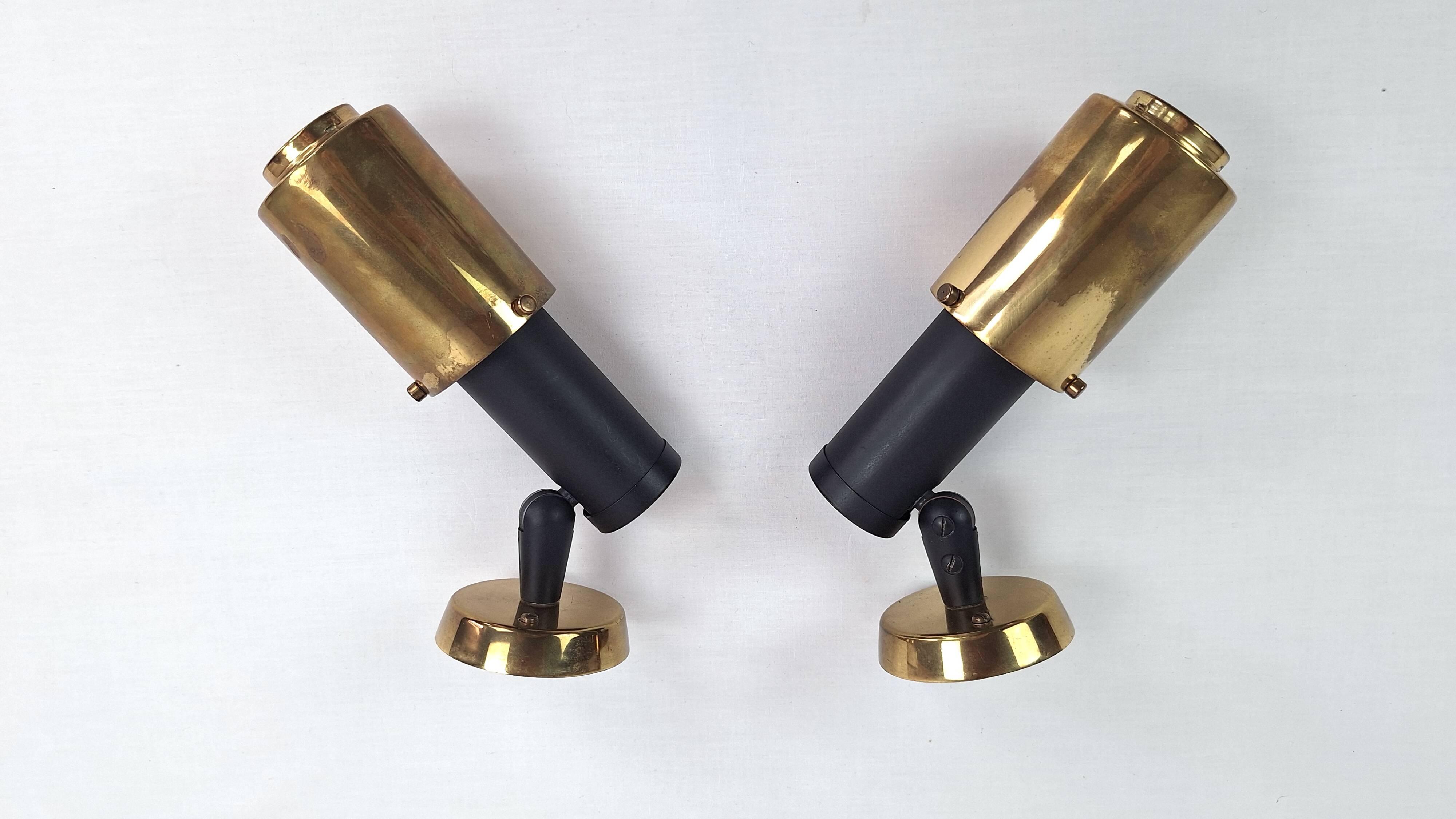 Pair of adjustable Zodiac wall lights, 1960