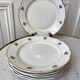 set of 6 flat plates Digoin Sarreguemines small flowers 50s