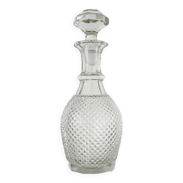 Diamond point glass carafe 1960
