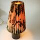 Rockabilly glass footed table lamp with a fabric lampshade, comes direct from the 1950s