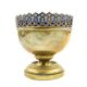 Art Nouveau sugar bowl, brass, cobalt glass, Sweden, early 20th century