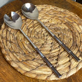 Salad cutlery, silver-plated, bamboo style
