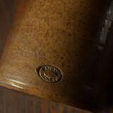 Vintage Bourne Deney stoneware liqueur bottle with pouring spout.