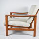 Fauteuil d’origine scandinave, entièrement restauré, rembourré, designer Z. Baczyk, années 60, beige