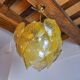 Chandelier leaves Murano Mazzega, gilded frosted glass, italy 1970