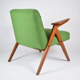 Fauteuil bunny, restauré, tissu vert, années 1960