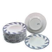 Lot de 18 assiettes plates En Faïence De Lunéville diamètre 25,5 cm