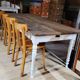 Rustic farmhouse bistro table in oak with Louis Philippe legs - 2m