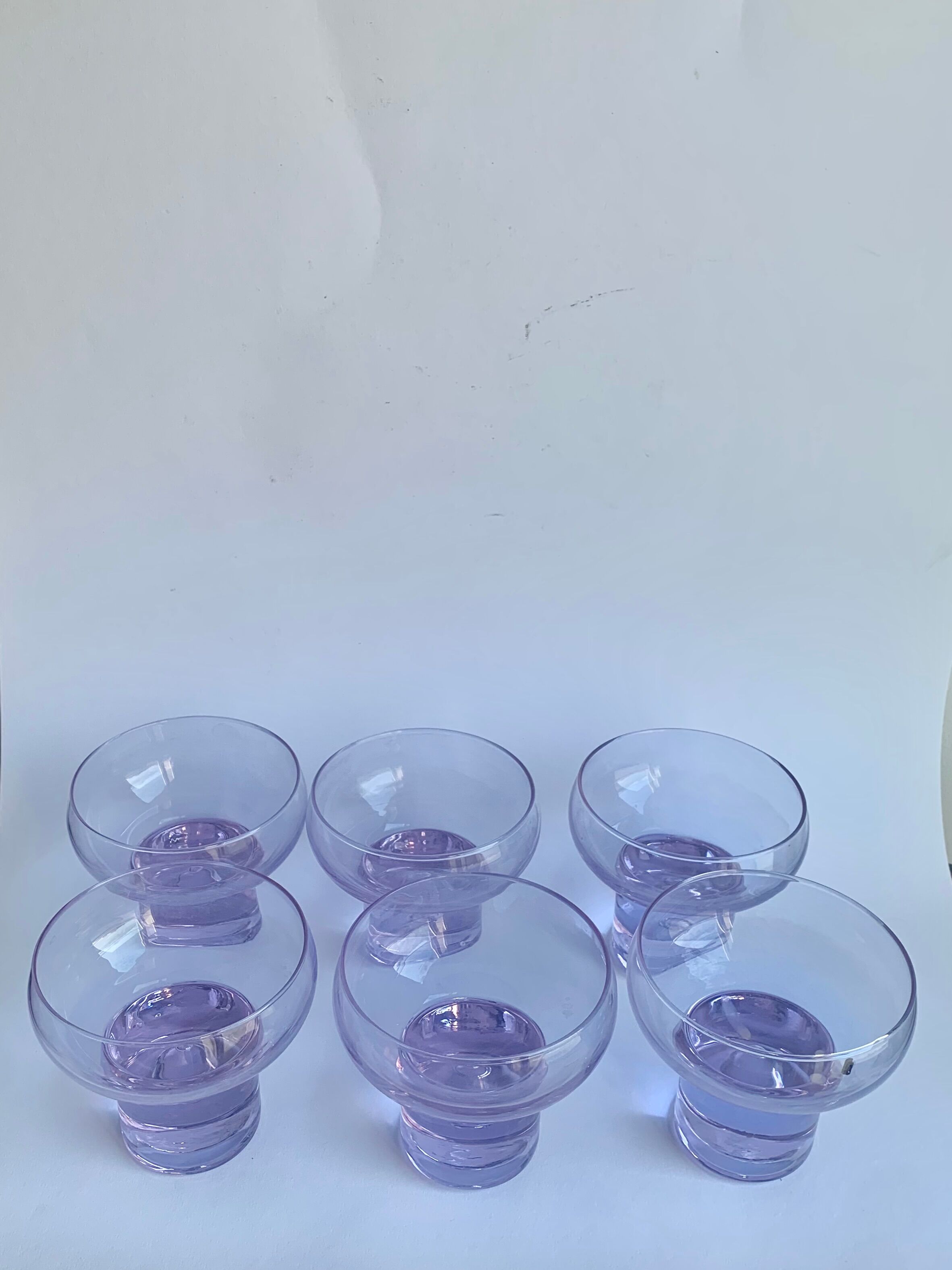 Set of 6 Alexandrit glasses designed by Sergio Asti for Arnolfo di Cambio