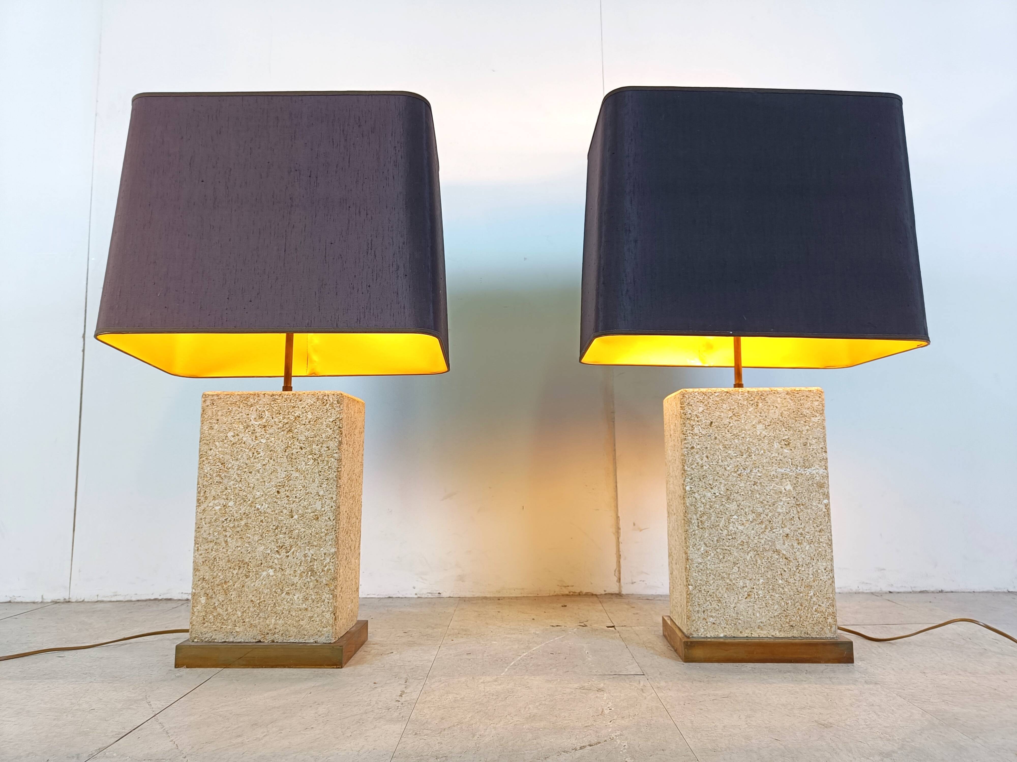 Pair of pierre de France table lamps, 1970s