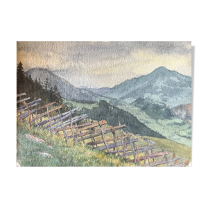 Tableau, aquarelle G. - vers