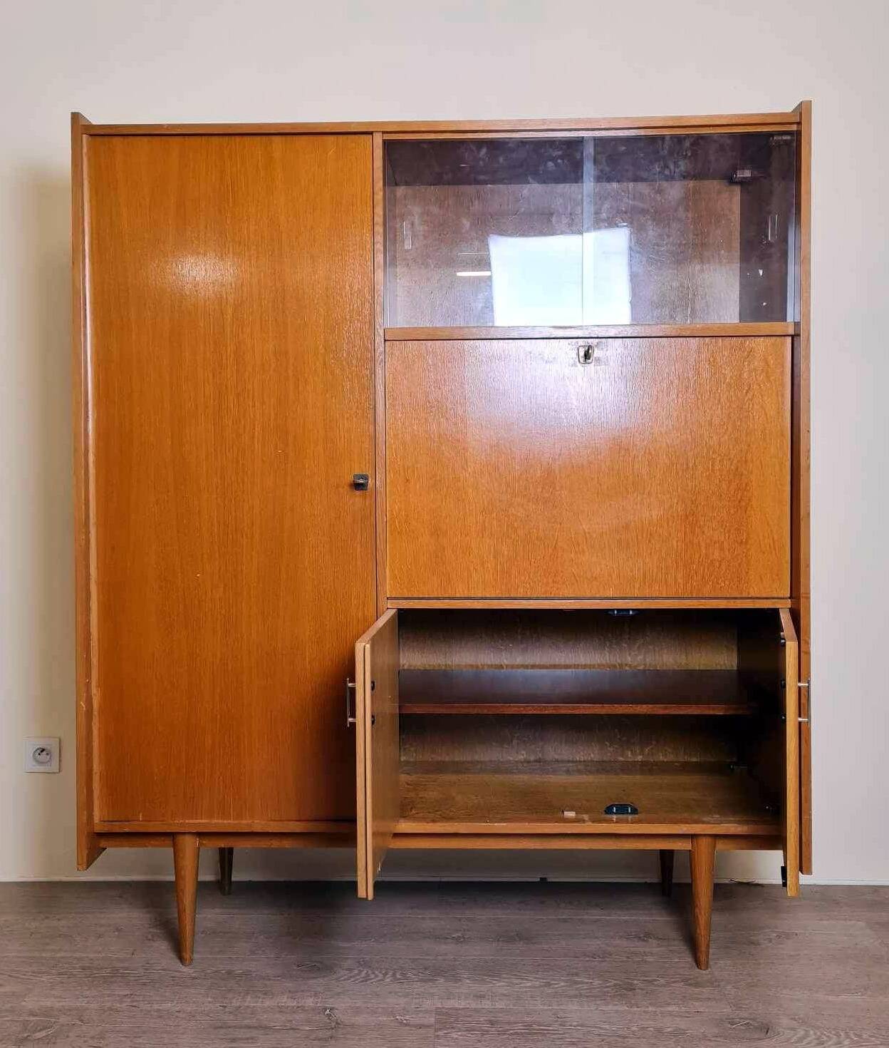 Vintage secretary cabinet from the 60s in teak