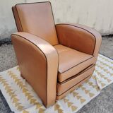 Club chair in imitation leather