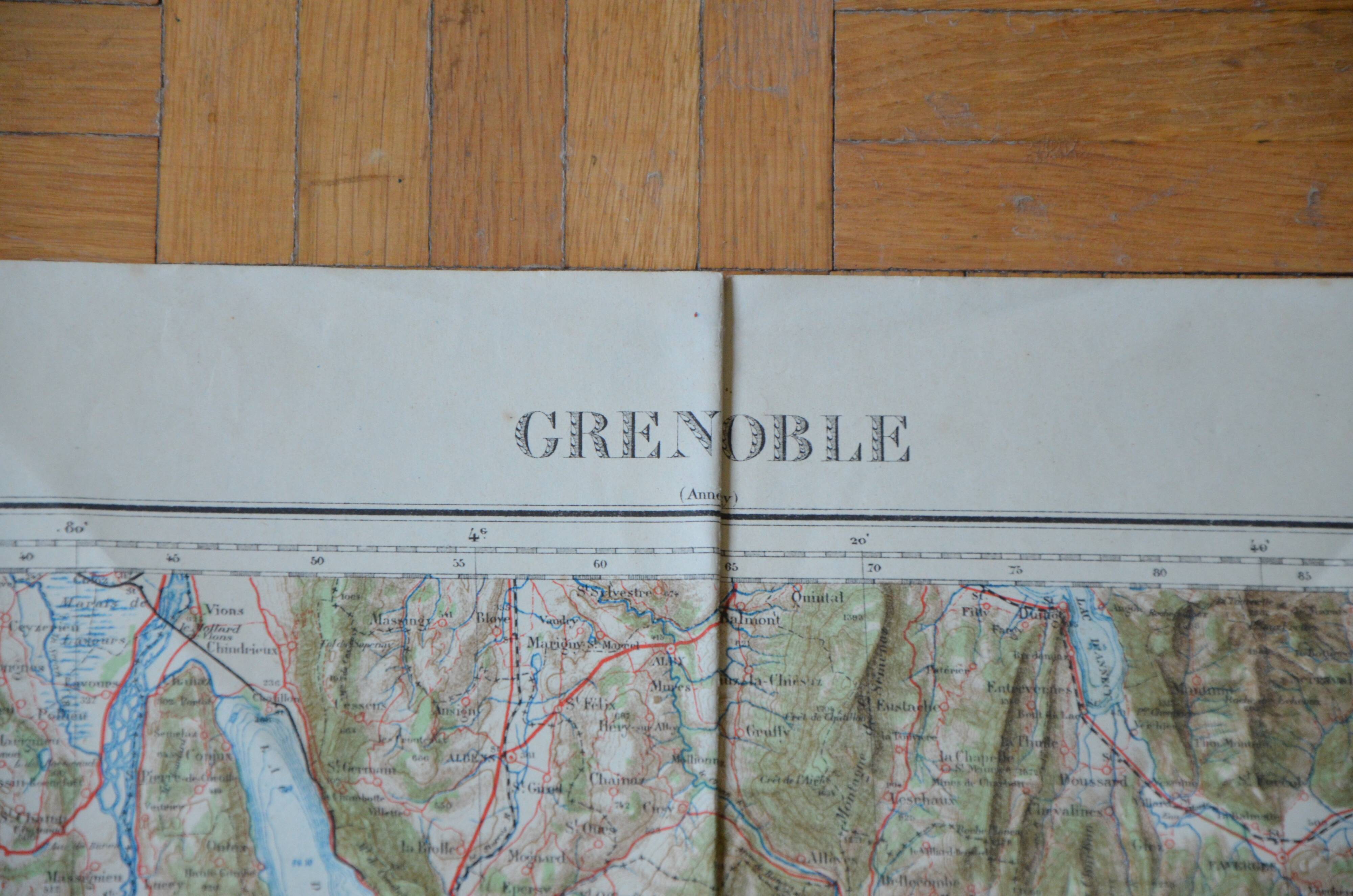 Carte vintage de Grenoble