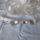 1 set of 2 antique crystal wine decanters