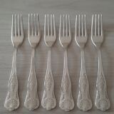 Set of 6 silver metal forks