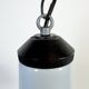 Lampe à suspension industrielle en émail bleu clair, années 1960