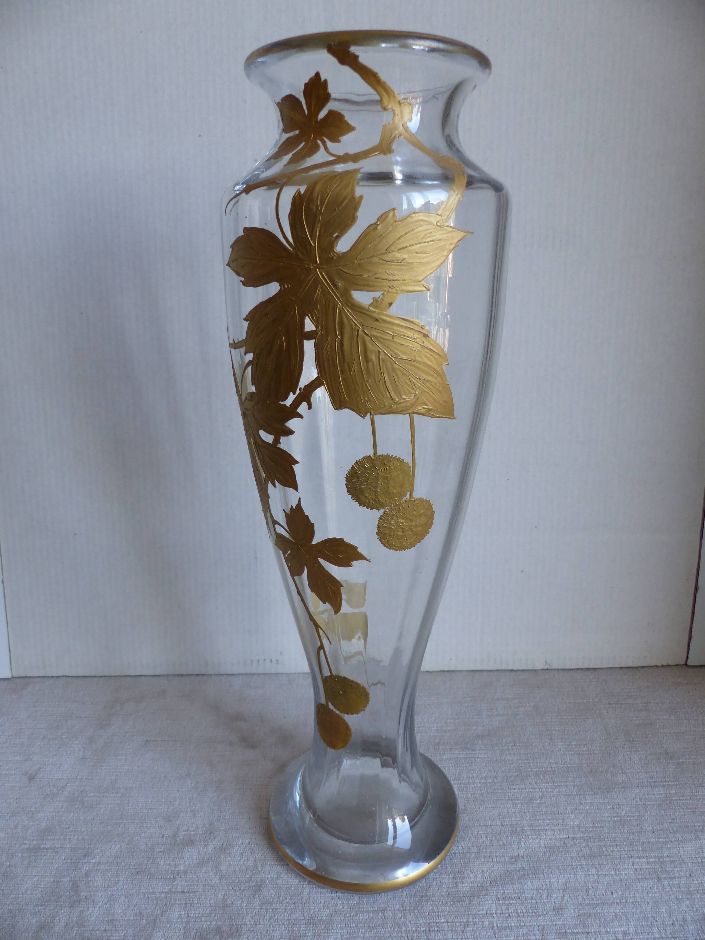 Art Nouveau era blown glass vase 1900