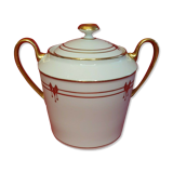 Paillet Limoges - large porcelain sugar pot art deco gilded décor