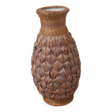 Vase soliflore braided natural fiber handcrafted bohemian country decoration