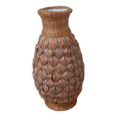 Vase soliflore braided natural fiber handcrafted bohemian country decoration