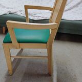 Set of 16 vintage Fameg wooden bistro armchairs