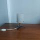 Vintage tripod lamp 60s/70s – Smoked Plexiglass, Brass & Frosted granite glass