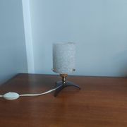Vintage tripod lamp 60s/70s – Smoked Plexiglass, Brass & Frosted granite glass