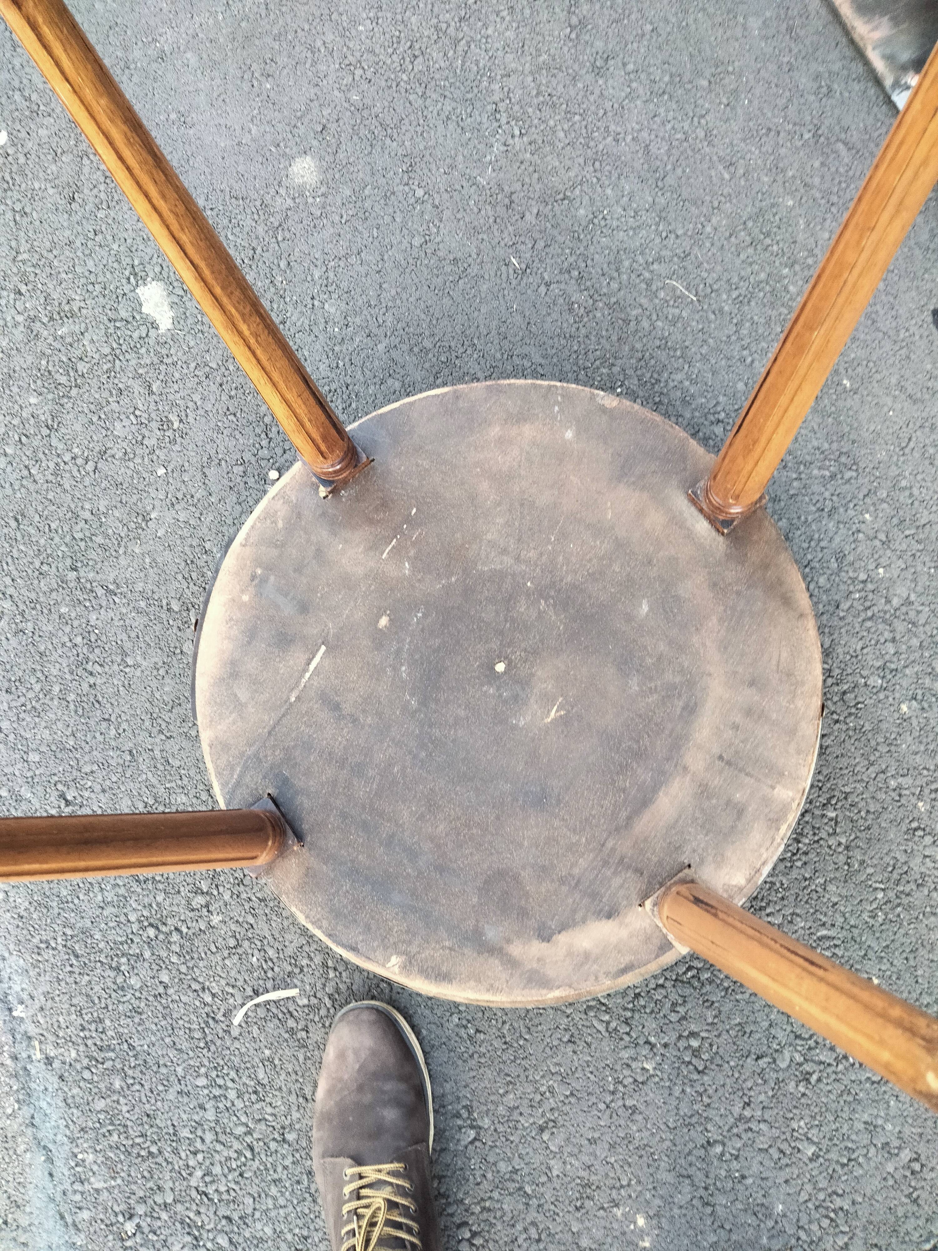 High table old hot water bottle Louis XVI style with marble top