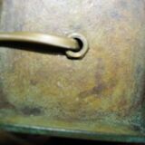 Lampe en bronze patiné et cuir art deco danemark 1930