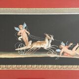 Gouache or watercolor depicting scenes from Pompeii at the end of the 19th century