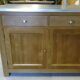 Solid wood sideboard zinc metal top