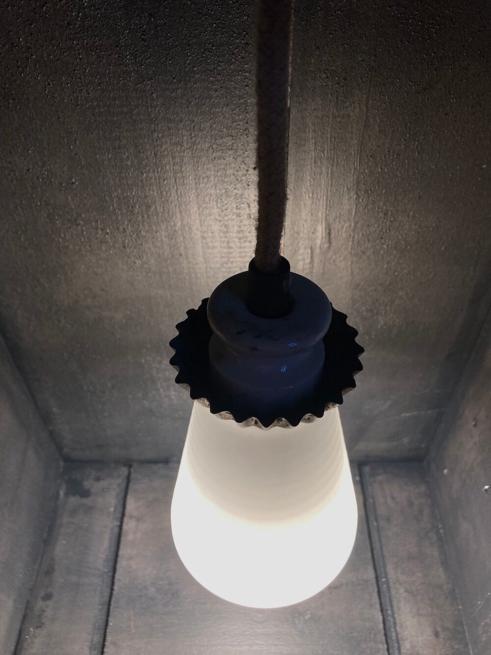 Walk cone white and metal