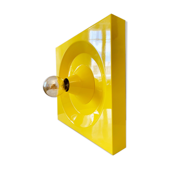 Yellow Metal Wall Light by Klaus Hempel for Kaiser Leuchten, 1970s