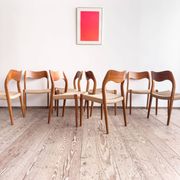 Lot de 8 chaises de salle à manger modèle 71 en teck par Niels O. Møller