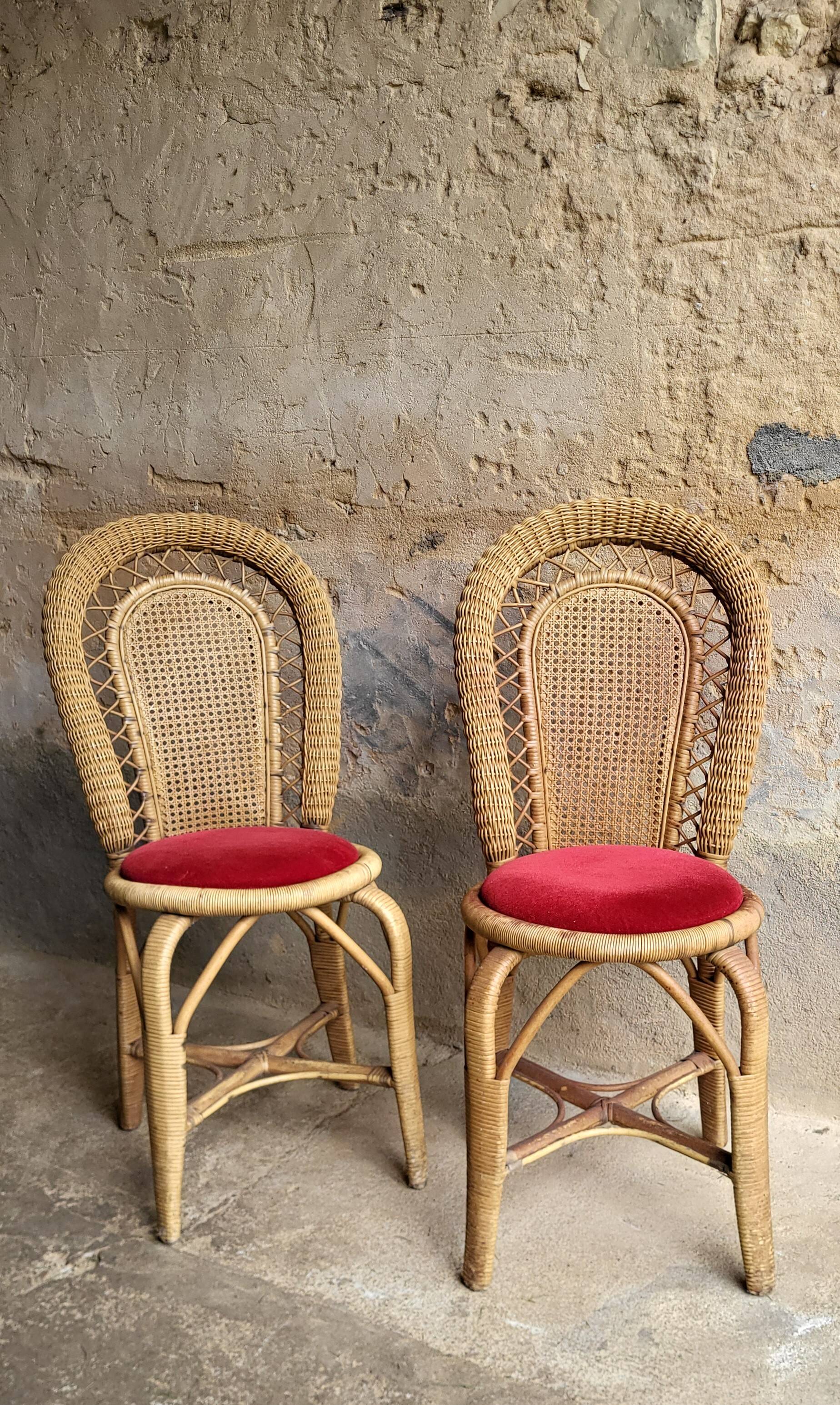 60s rattan chair (*2)