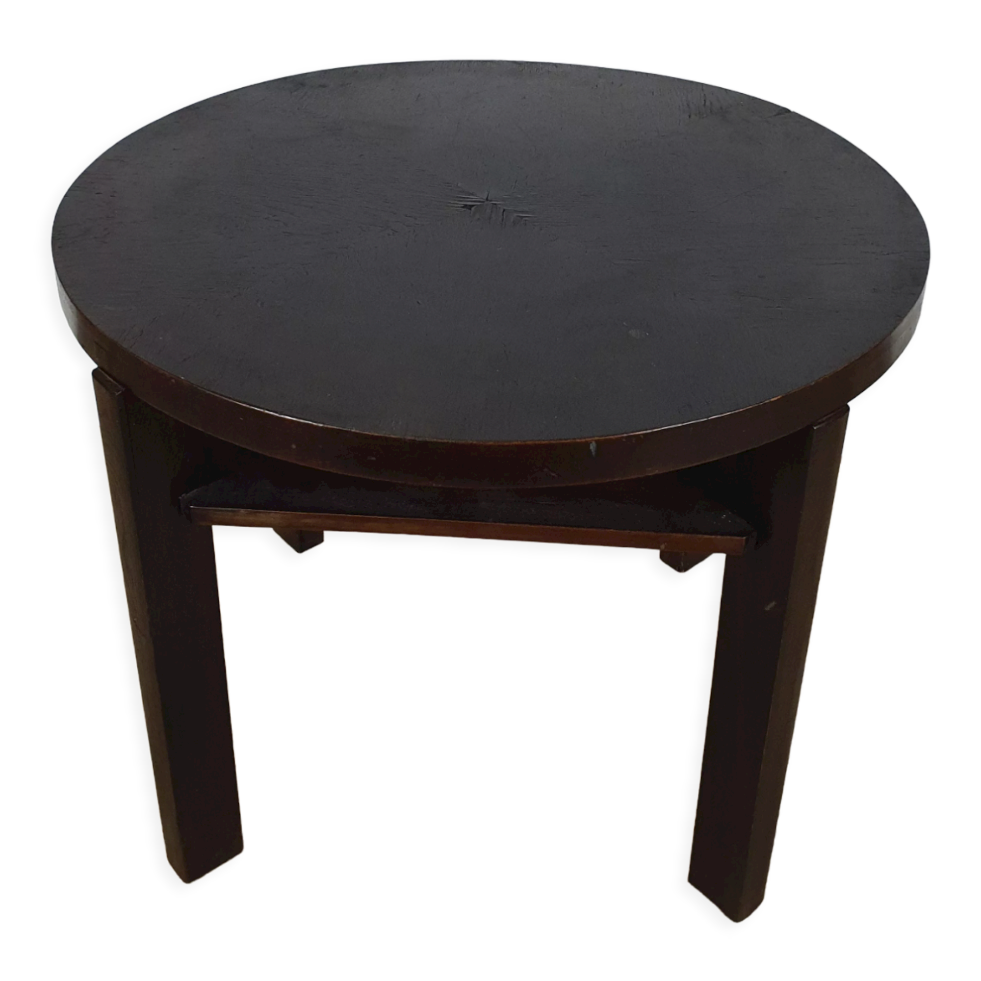 Art decò round black coffee table