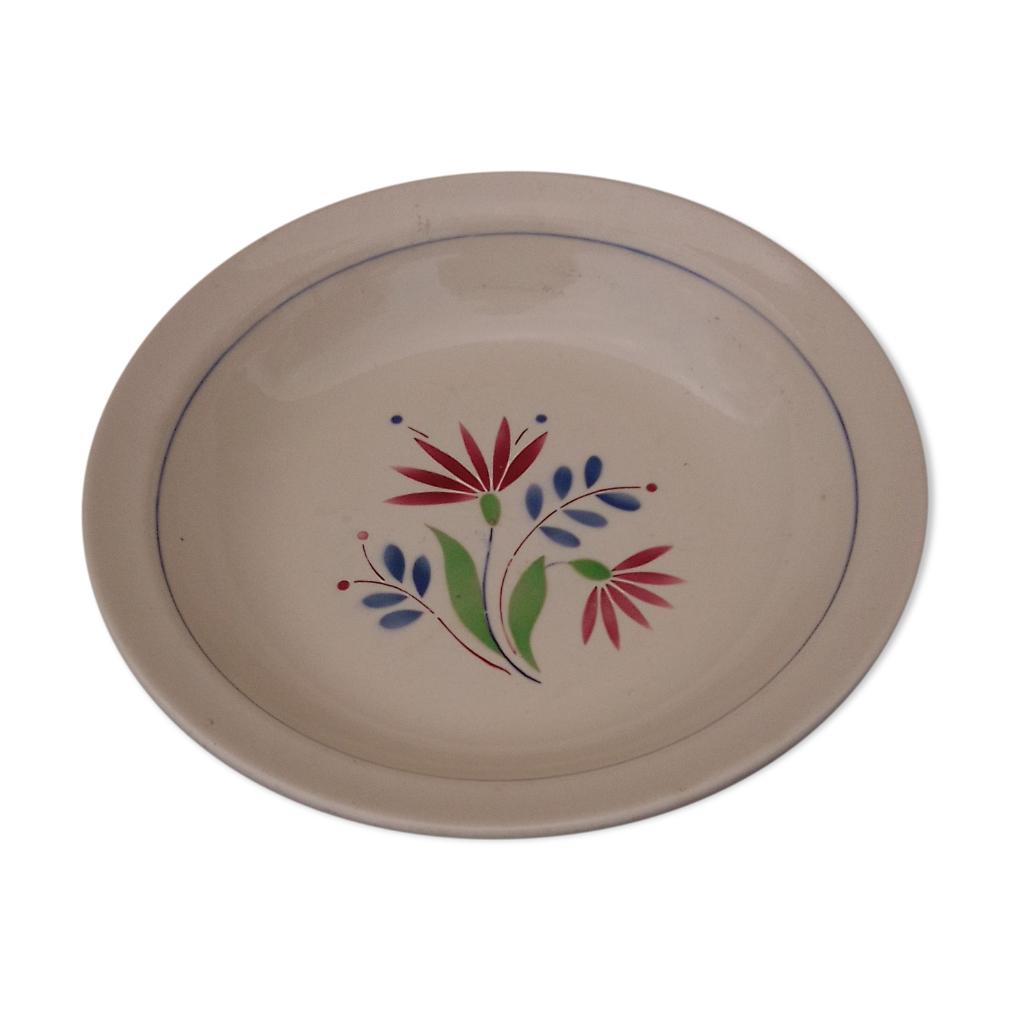 Hollow round plate in earthenware KG Lunéville model Rachel diam 28.5 cm