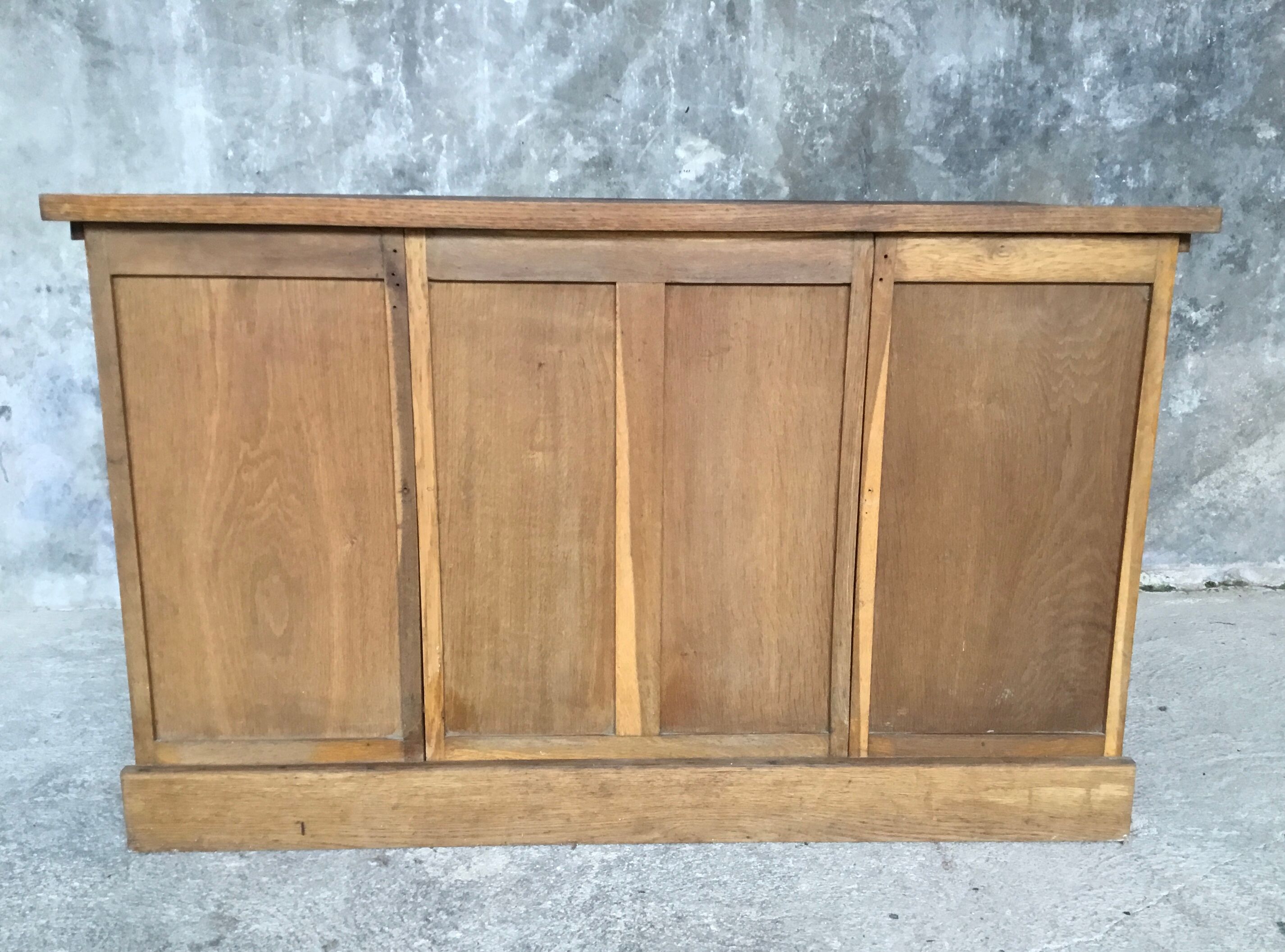 Oak schoolmaster's desk - vintage 1950