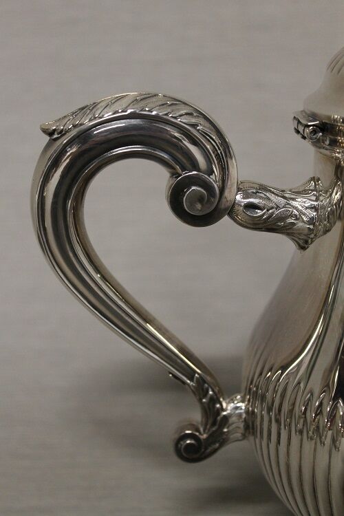 Silver metal coffee set - christofle - gallia collection