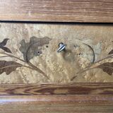 Armoire à glace en pitchpin et marqueterie