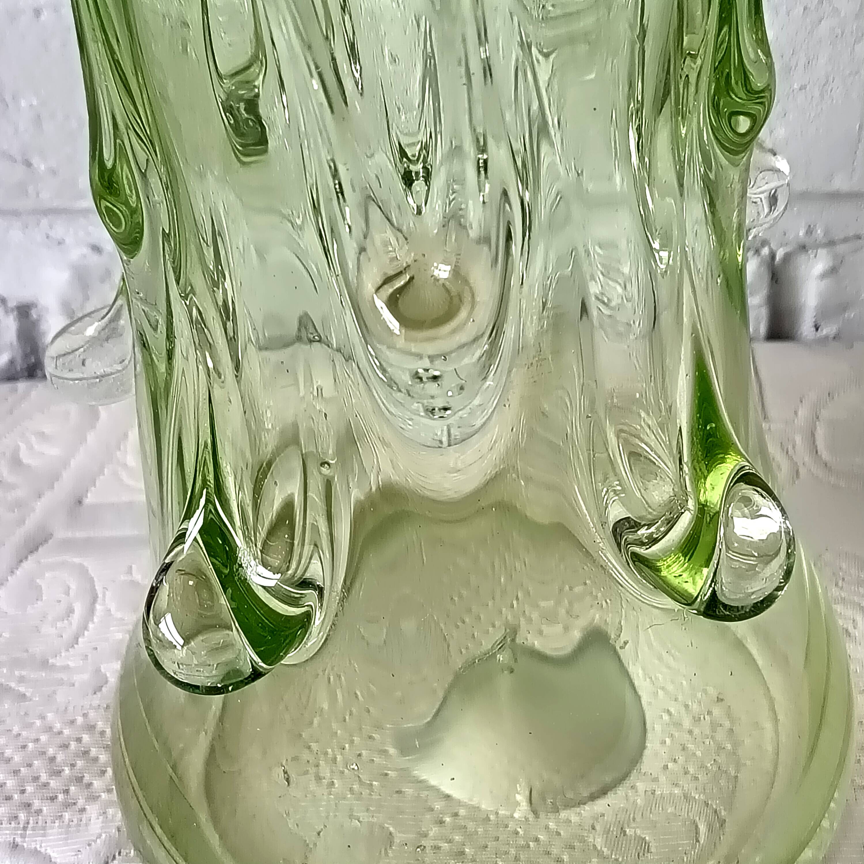 Grand vase verre vert vintage