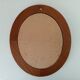 Vintage oval mirror in solid oak 36*31 cm